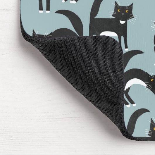 Cat Pattern Blau Mousepad (Ecke)
