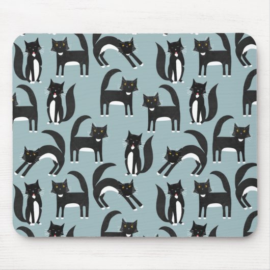 Cat Pattern Blau Mousepad (Vorne)