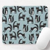 Cat Pattern Blau Mousepad