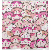 Cat Pattern Funny farbenfrohe Haustiere Tiere Duschvorhang (Vorderseite)