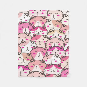 Cat Pattern Funny farbenfrohe Haustiere Tiere Fleecedecke