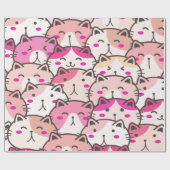 Cat Pattern Funny farbenfrohe Haustiere Tiere Geschenkpapier (Flach)
