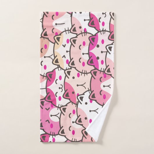 Cat Pattern Funny farbenfrohe Haustiere Tiere Handtuch (Handtuch)