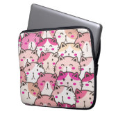 Cat Pattern Funny farbenfrohe Haustiere Tiere Laptopschutzhülle (Vorderseite Links)