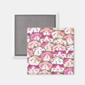 Cat Pattern Funny farbenfrohe Haustiere Tiere Magnet (Vorderseite/Rückseite)