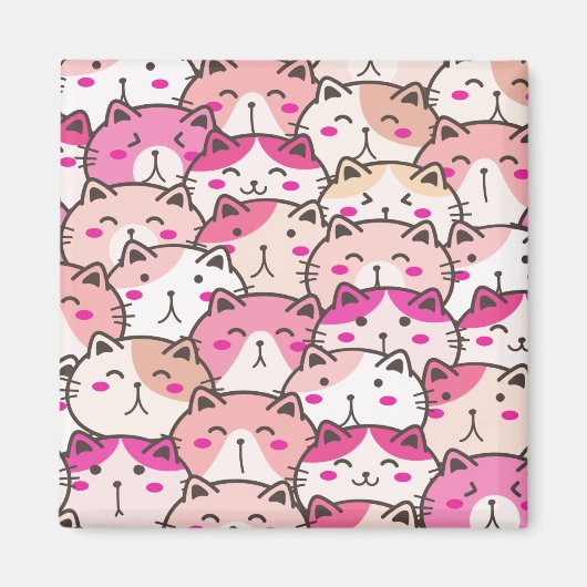 Cat Pattern Funny farbenfrohe Haustiere Tiere Magnet (Vorne)