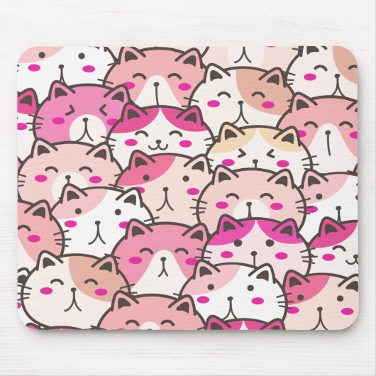 Cat Pattern Funny farbenfrohe Haustiere Tiere Mousepad (Vorne)