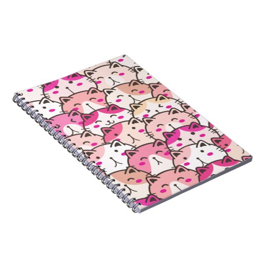 Cat Pattern Funny farbenfrohe Haustiere Tiere Notizblock (Rechte Seite)