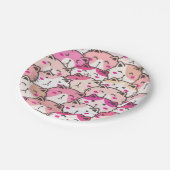 Cat Pattern Funny farbenfrohe Haustiere Tiere Pappteller (Schrägansicht)