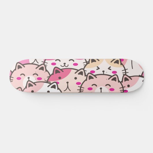 Cat Pattern Funny farbenfrohe Haustiere Tiere Skateboard (Horizontal)