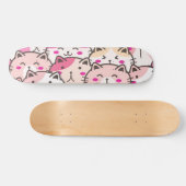 Cat Pattern Funny farbenfrohe Haustiere Tiere Skateboard (Horizontal)
