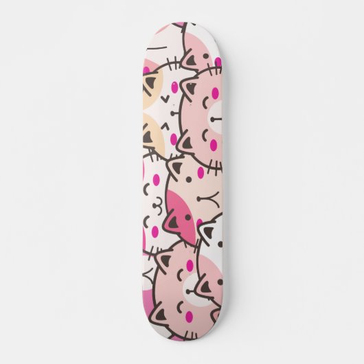 Cat Pattern Funny farbenfrohe Haustiere Tiere Skateboard (Vorne)