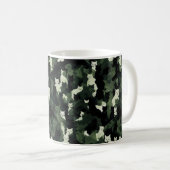 Cat Pattern Green Camouflage Kaffeetasse (VorderseiteRechts)
