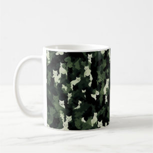 Cat Pattern Green Camouflage Kaffeetasse