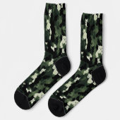 Cat Pattern Green Camouflage Socken (Linkes Detail)