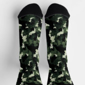 Cat Pattern Green Camouflage Socken (Oben)