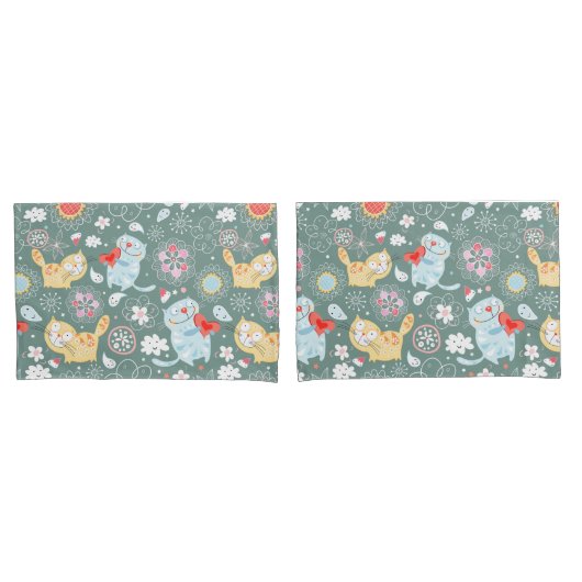 Cat Pattern Kissenbezug (Vorderseite-Set)