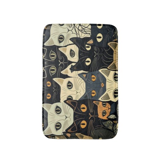 Cat Pattern Künstlerisch Badematte (Vorderseite Vertikal)
