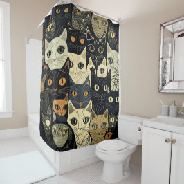 Cat Pattern Künstlerisch Duschvorhang