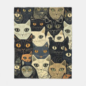 Cat Pattern Künstlerisch Fleecedecke (Vorderseite)