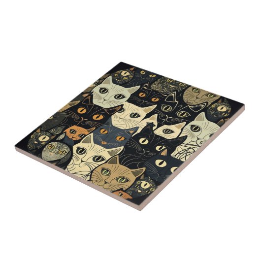 Cat Pattern Künstlerisch Fliese (Seite)