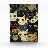 Cat Pattern Künstlerisch Fotoblock (Vorderseite)