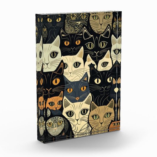 Cat Pattern Künstlerisch Fotoblock (Links)