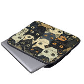 Cat Pattern Künstlerisch Laptopschutzhülle (Vorne Knopf)
