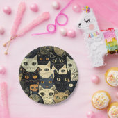 Cat Pattern Künstlerisch Pappteller (Party)