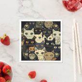 Cat Pattern Künstlerisch Serviette (Beispiel)
