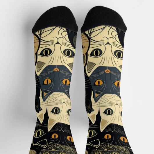 Cat Pattern Künstlerisch Socken (Oben)