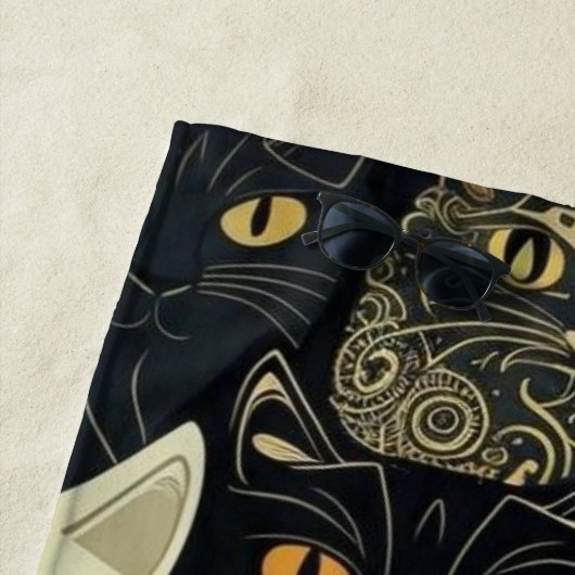 Cat Pattern Künstlerisch Strandtuch (Beispiel)