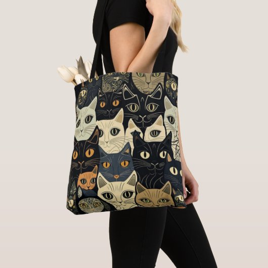 Cat Pattern Künstlerisch Tasche (Von Nahem)