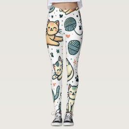 Cat Pattern Leggings für Katzen Liebhaber
