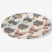 Cat Pattern Pappteller (Schrägansicht)