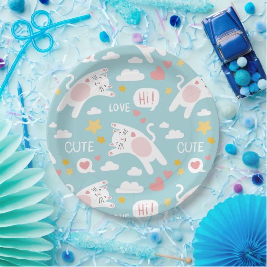 Cat Pattern Pappteller (Party)