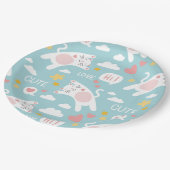 Cat Pattern Pappteller (Schrägansicht)