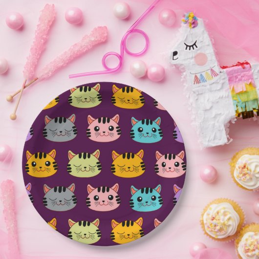 Cat Pattern Pappteller (Party)