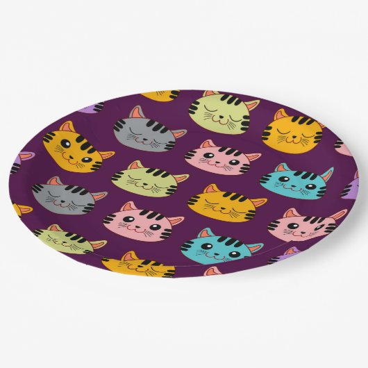 Cat Pattern Pappteller (Schrägansicht)