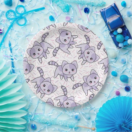 Cat Pattern Pappteller (Party)