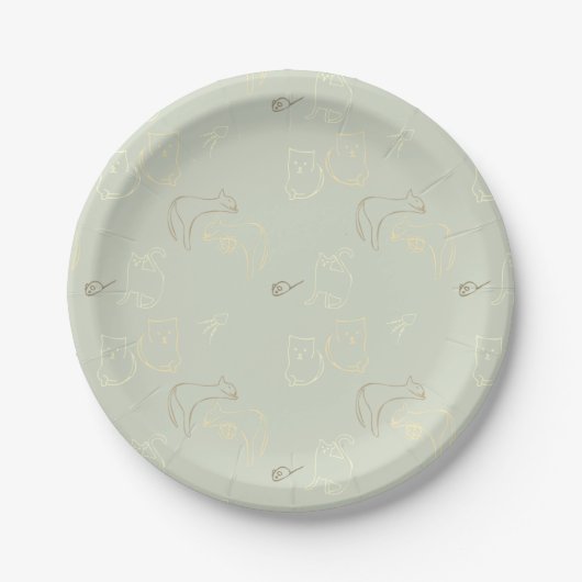 Cat Pattern Party Plate Pappteller (Vorderseite)
