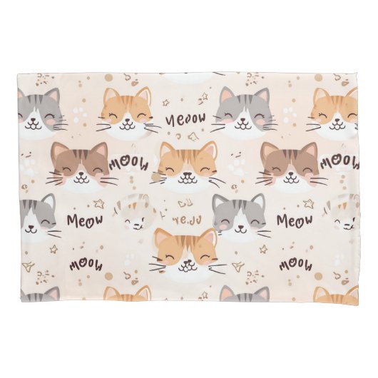 Cat Pattern Pillowcase Kissenbezug (Vorderseite)