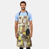 Cat Pattern Print Kitchen Schürze (Getragen)