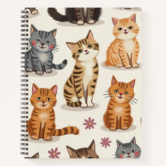 Cat Pattern Square Notepad Notizblock