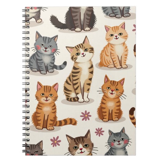 Cat Pattern Square Notepad Notizblock (Vorderseite)