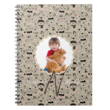 Cat Patterns Monogramm Personalisiert Ihr Kids-Fot