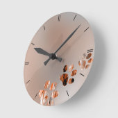 Cat Paw Bright Brown Runde Wanduhr (Winkel)