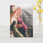 Cat Paw, die fünf Hochglanzarten verleiht Karte (Gelbe Blume)