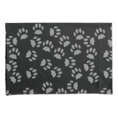 Cat Paw druckt Pattern Schwarz und Grau Kissen Geh Kissenbezug (Vorderseite-Rechts)