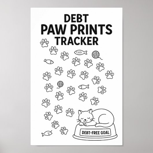 Cat Paw druckt Spar Challenge Tracker Poster (Vorne)